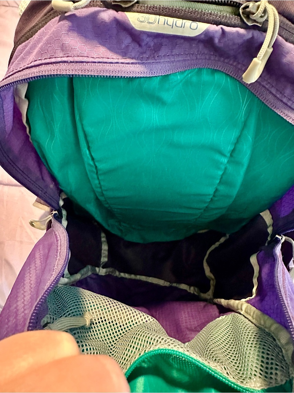Gregory purple daypack with teal logo accents - Picture 7 of 14